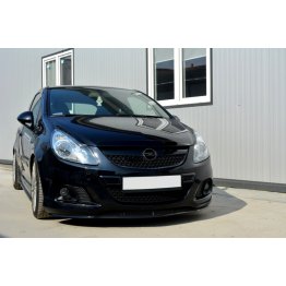 Накладка сплиттер на передний бампер вариант 2 на Opel Corsa D OPC / VXR